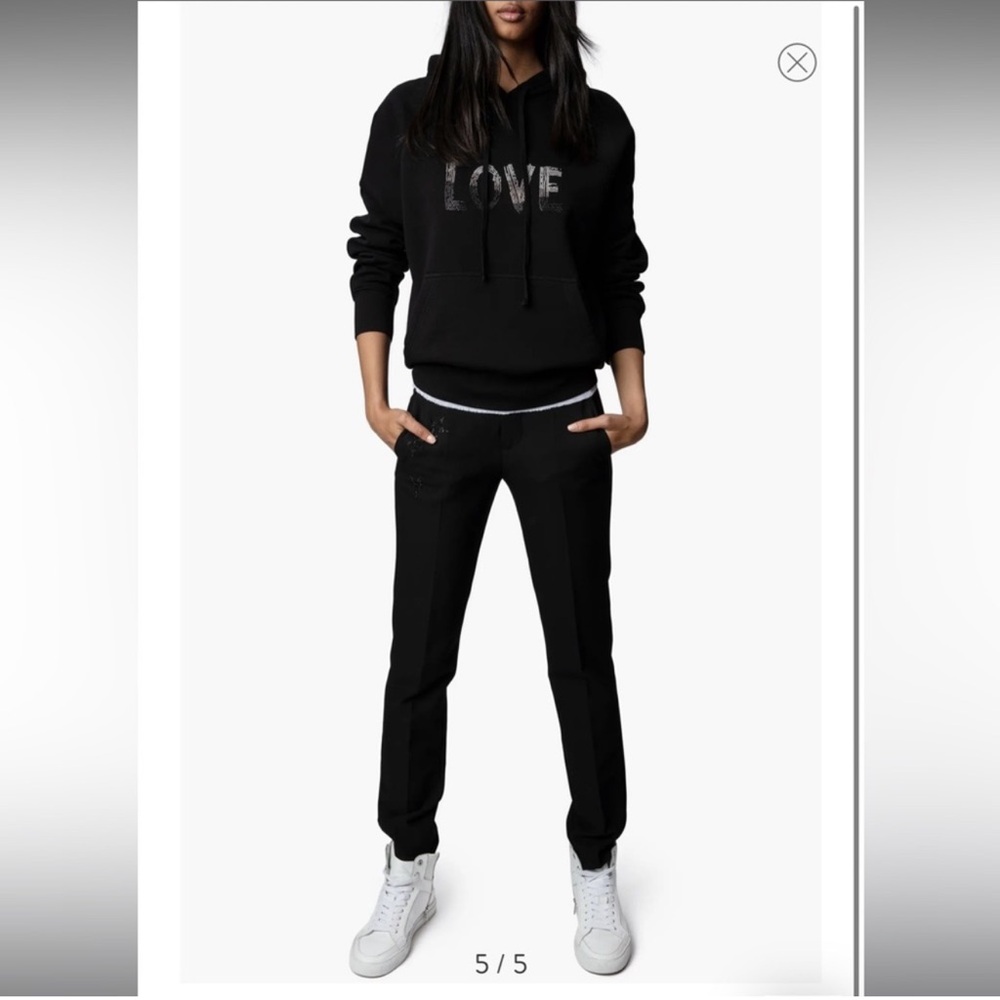 Zadig & Voltaire Upper Western Strass Sweatshirt in Black. NWT. Size XS - Picture 3 of 6